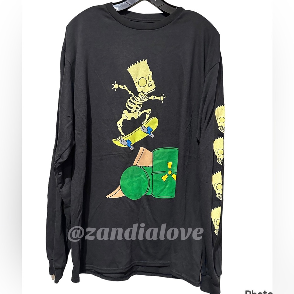 Bart Simpson Radioactive Skeleton Skateboard Hall… - image 1